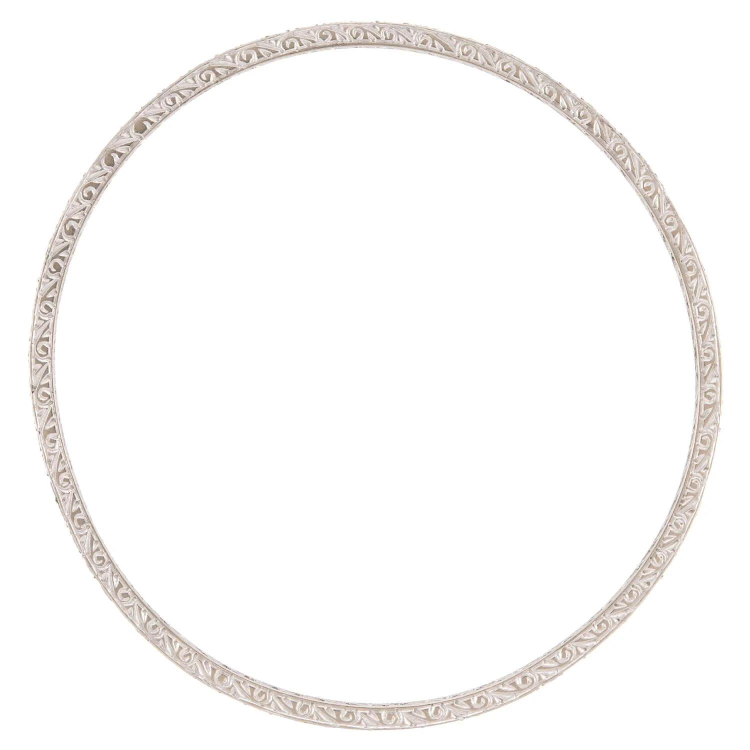 Retro Platinum Diamond Bangle - Image 2