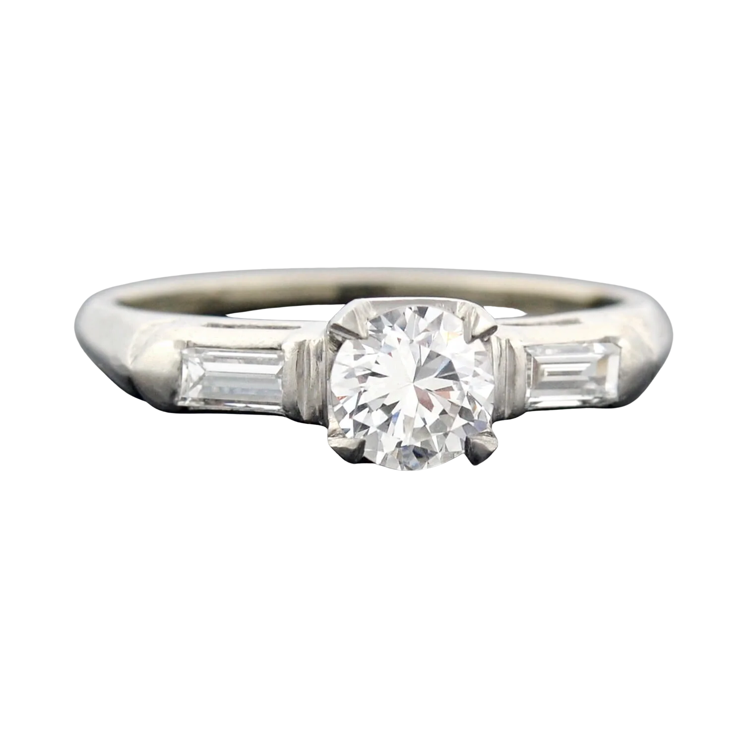 Retro Platinum Diamond Engagement Ring 0.52ct - Image 2