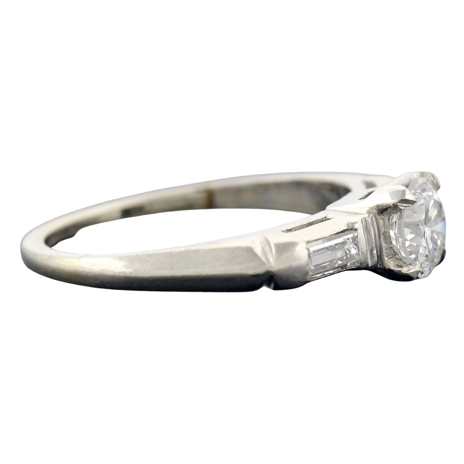 Retro Platinum Diamond Engagement Ring 0.52ct - Image 3