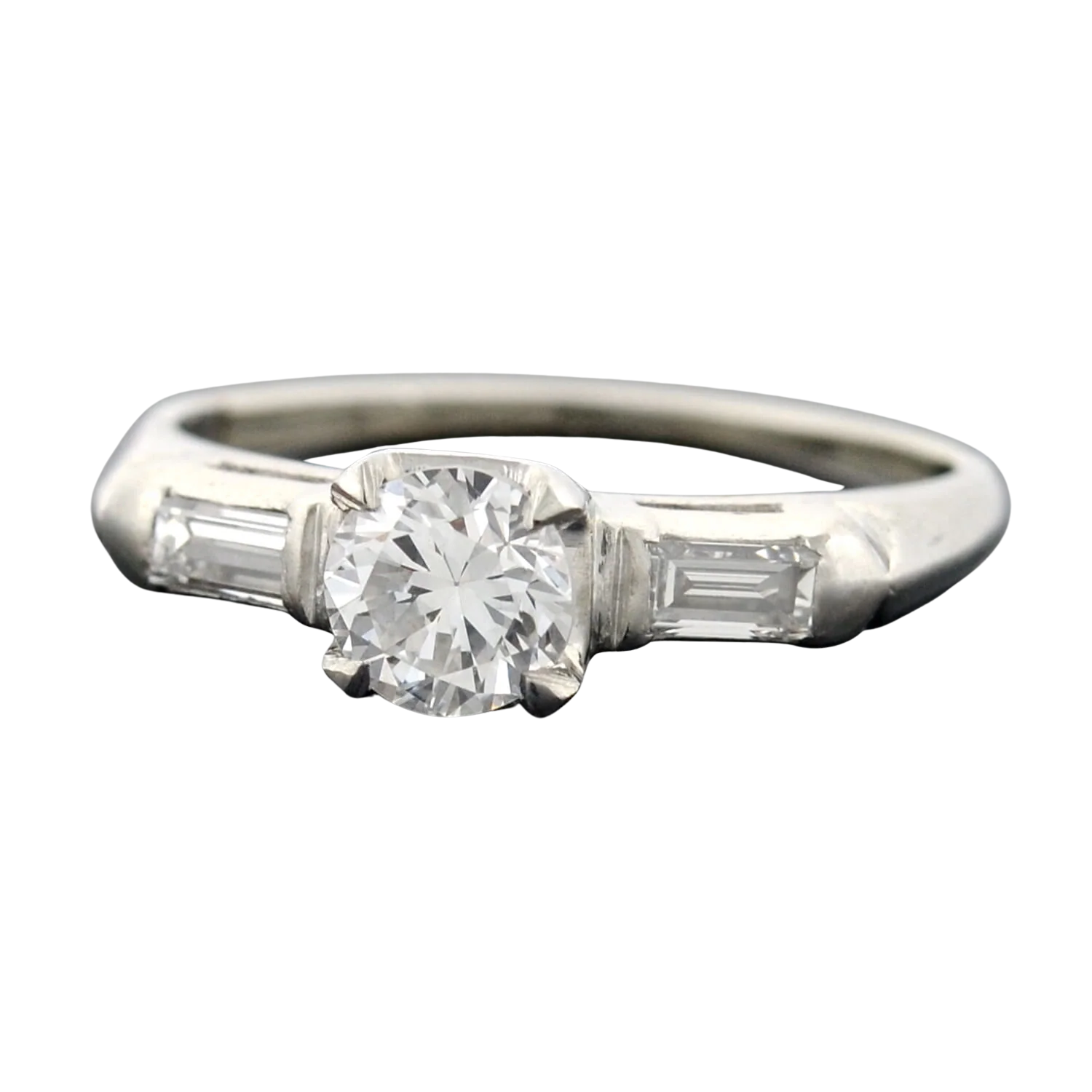 Retro Platinum Diamond Engagement Ring 0.52ct - Image 5