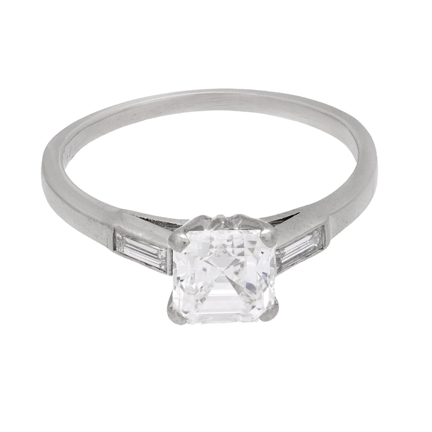 Retro Platinum Diamond Engagement Ring 1.06ct - Image 2