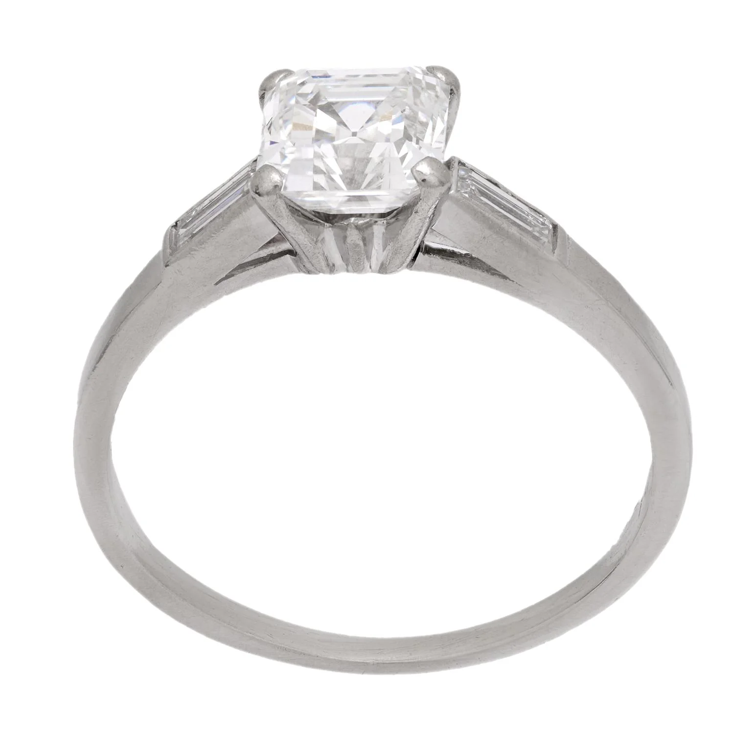 Retro Platinum Diamond Engagement Ring 1.06ct - Image 4