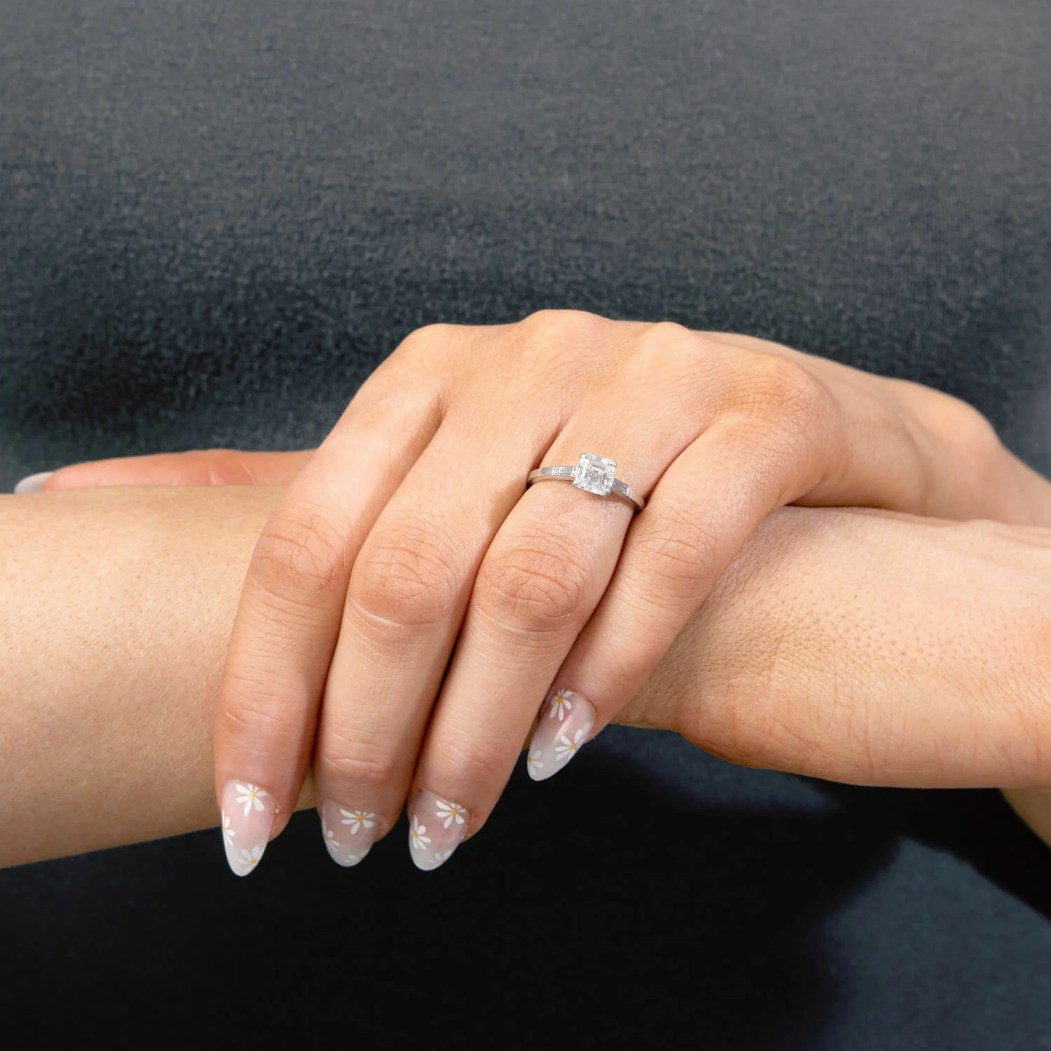 Retro Platinum Diamond Engagement Ring 1.06ct - Image 6