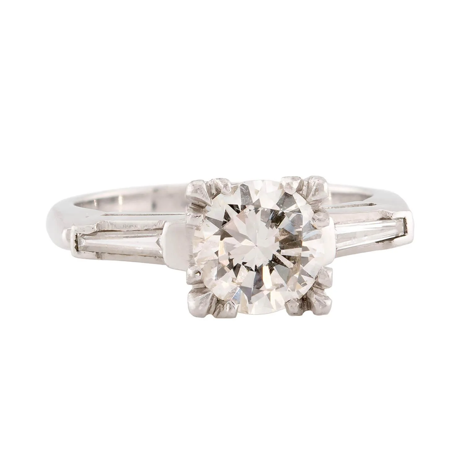 Retro Platinum Diamond Engagement Ring 1.35ct - Image 2