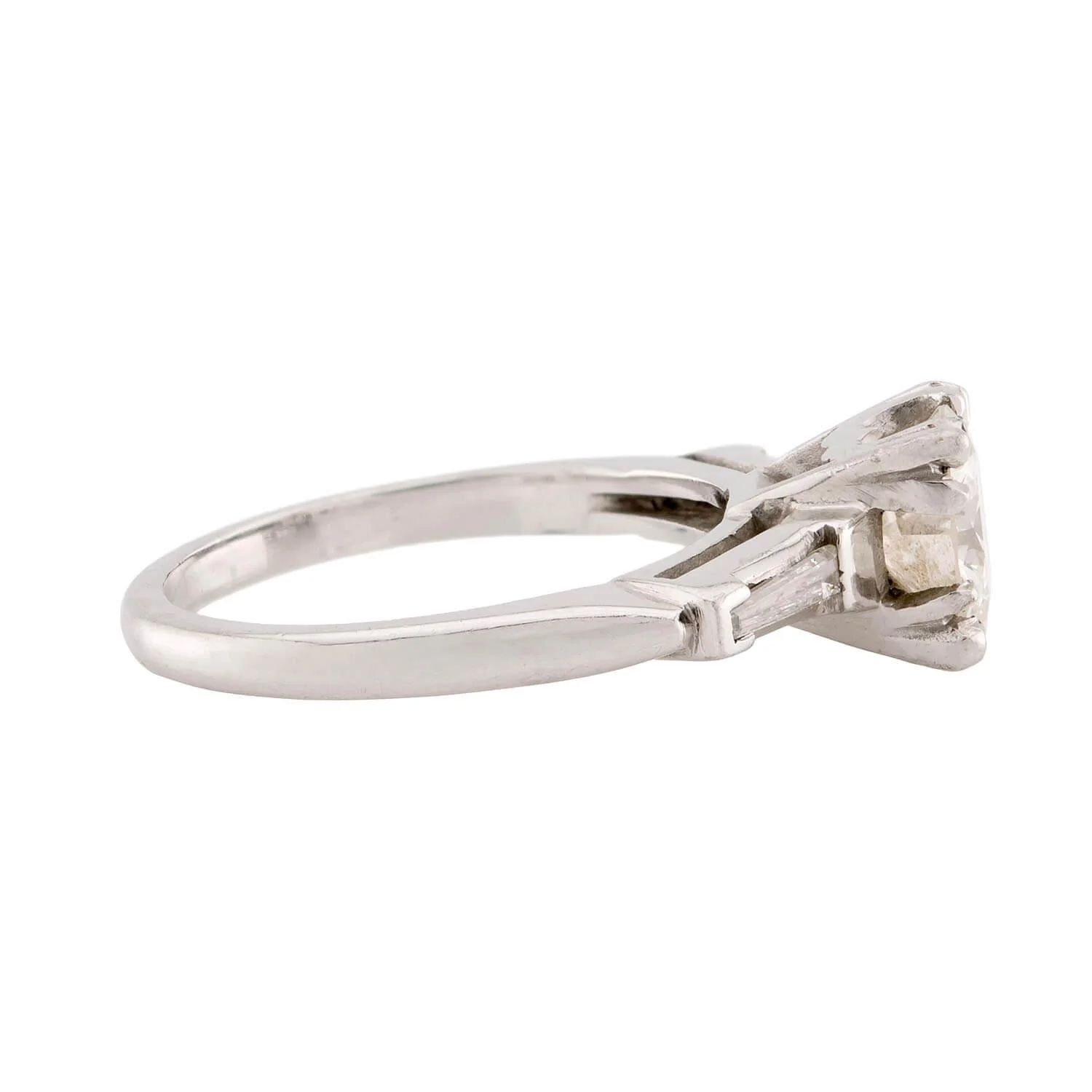 Retro Platinum Diamond Engagement Ring 1.35ct - Image 3