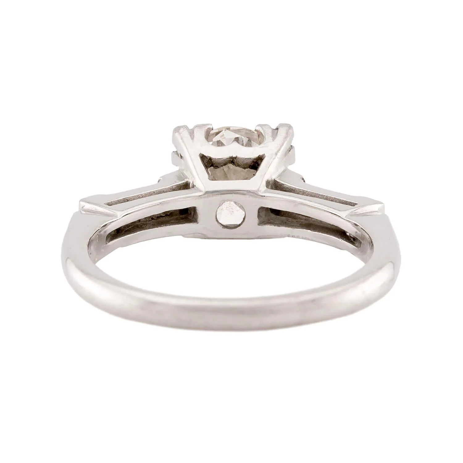 Retro Platinum Diamond Engagement Ring 1.35ct - Image 5