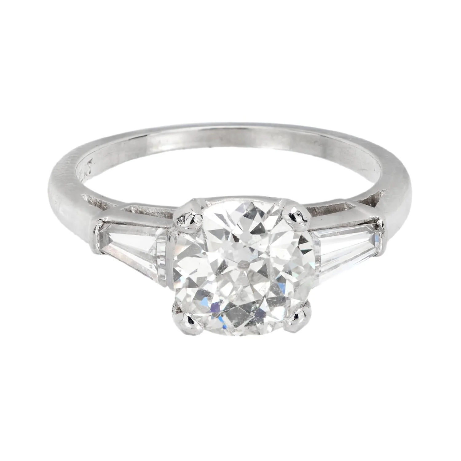 Retro Platinum Diamond Engagement Ring 1.66ct - Image 2