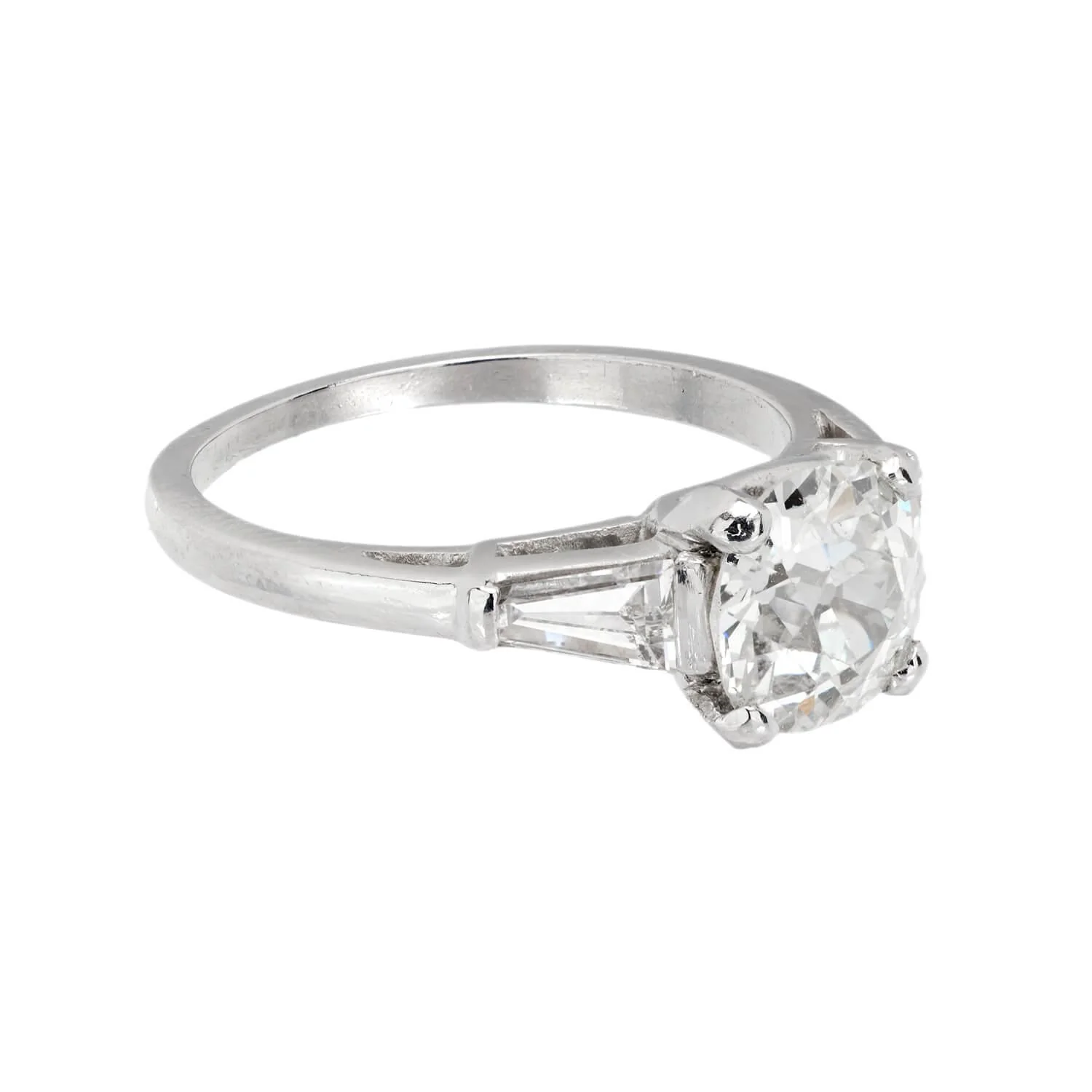 Retro Platinum Diamond Engagement Ring 1.66ct - Image 3