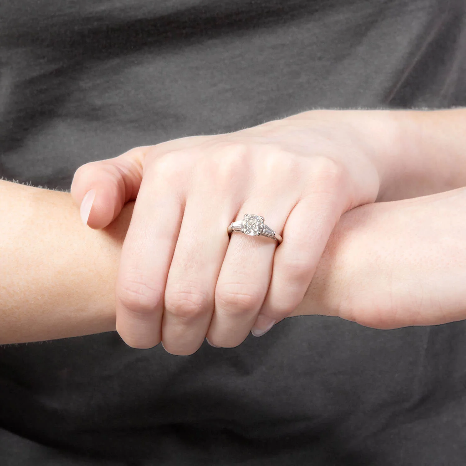 Retro Platinum Diamond Engagement Ring 1.66ct - Image 6