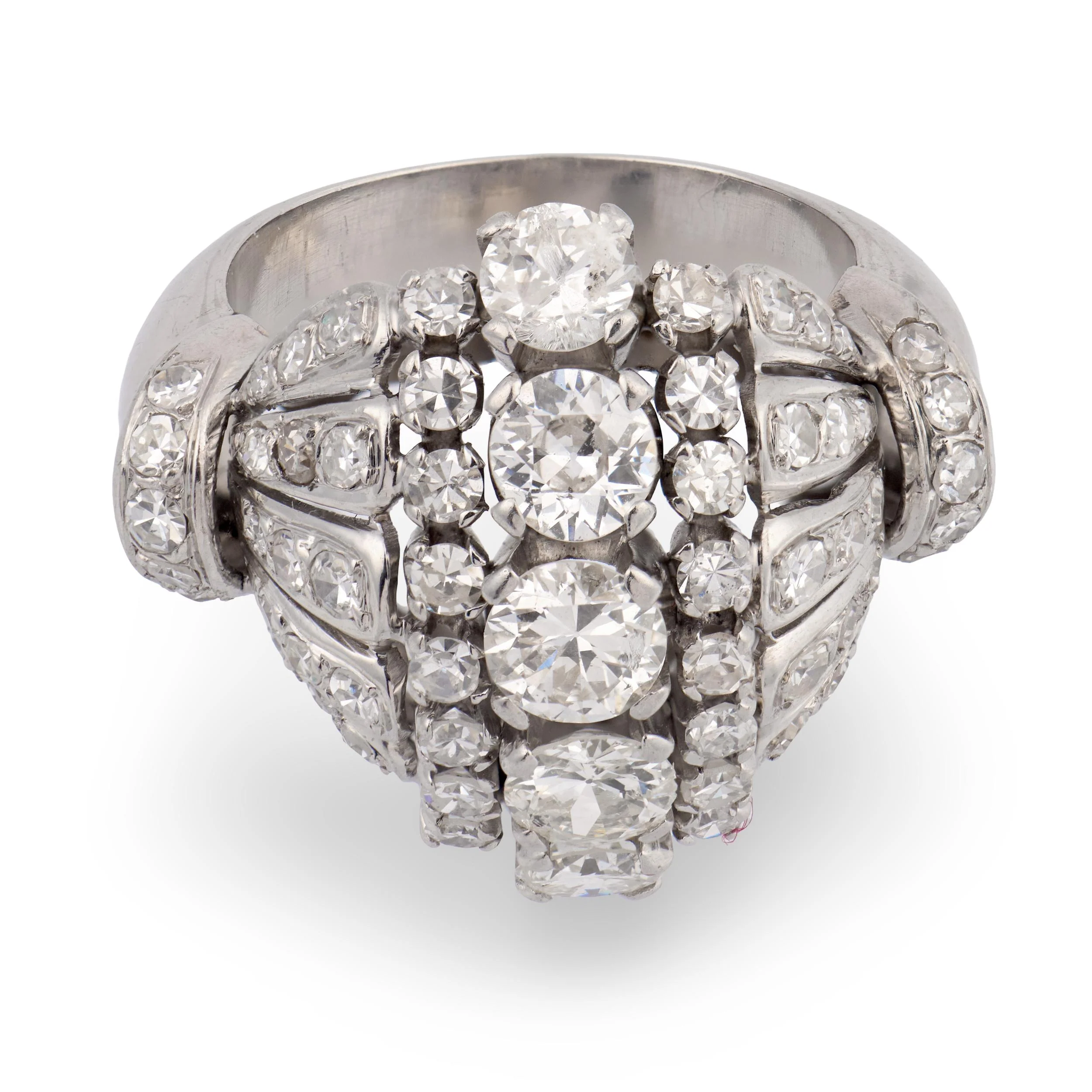 Retro Platinum 3ctw Diamond Statement Ring - Image 2