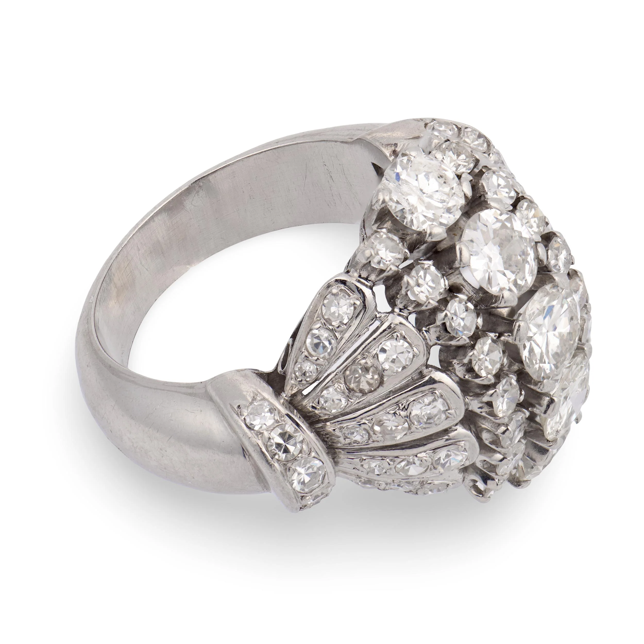 Retro Platinum 3ctw Diamond Statement Ring - Image 3