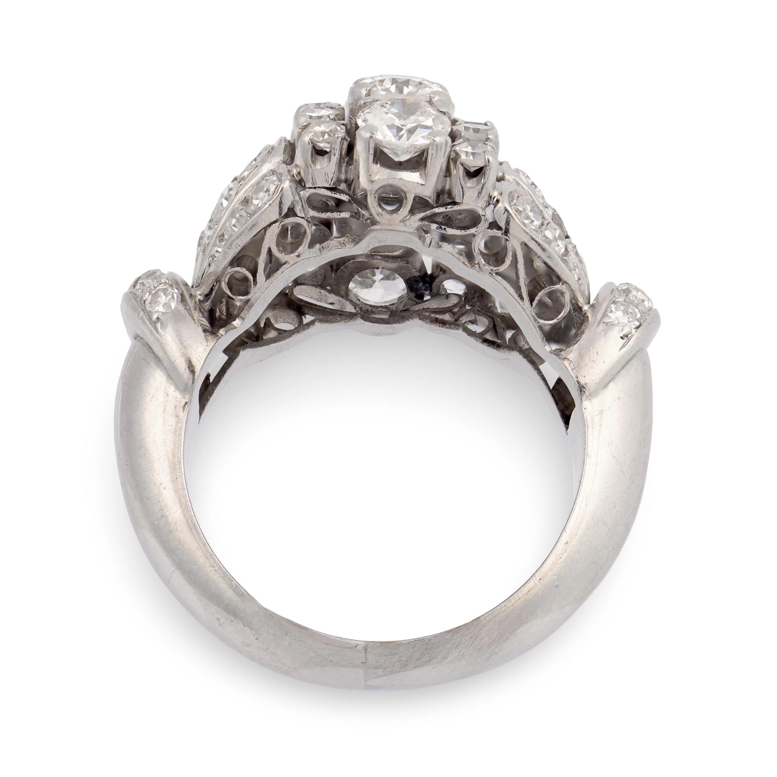 Retro Platinum 3ctw Diamond Statement Ring - Image 5