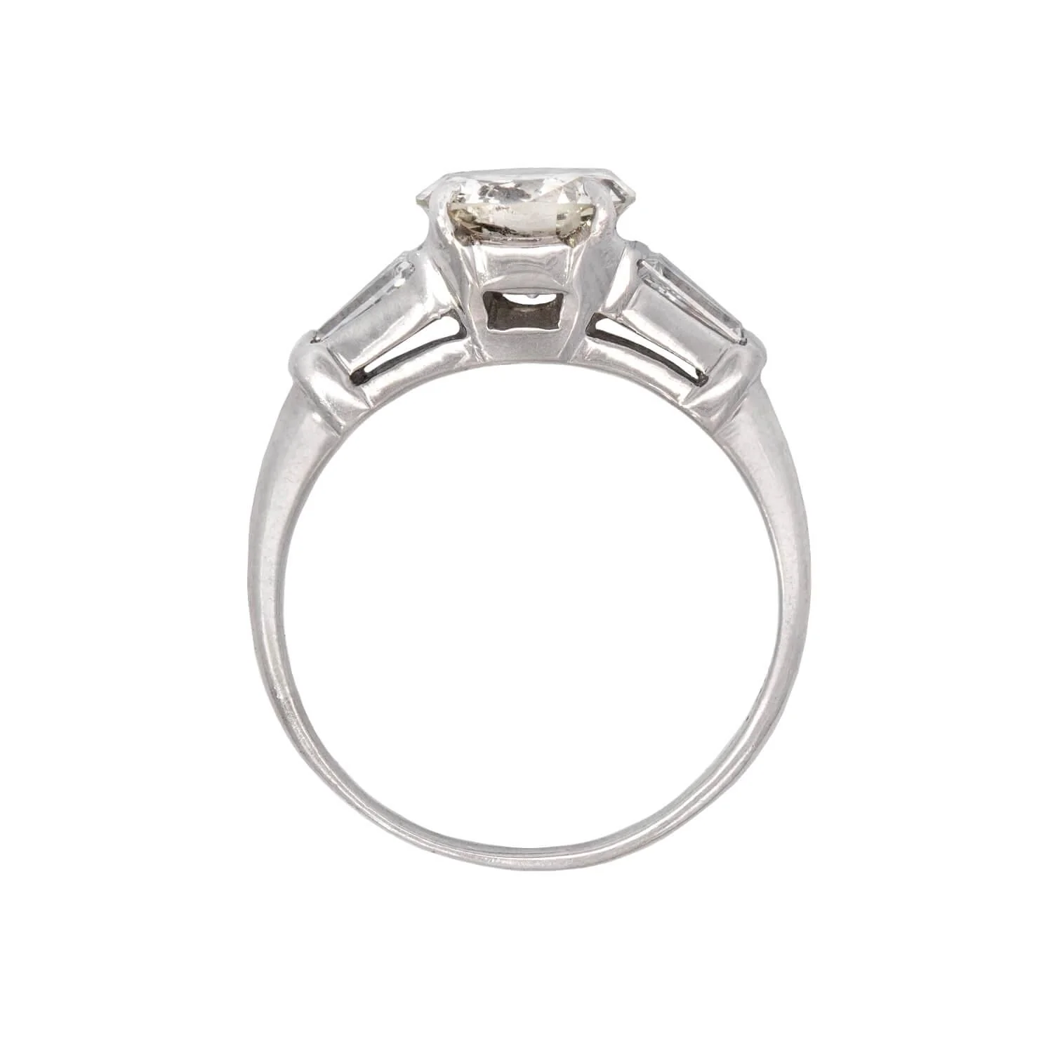 Retro Platinum Diamond Three Stone Engagement Ring 1.15ct - Image 4