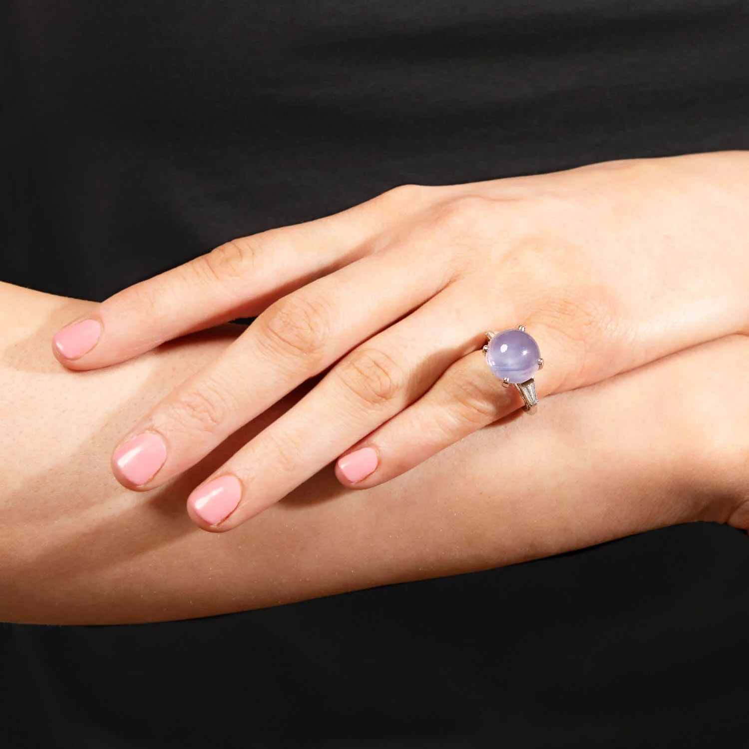 Retro Platinum GIA No Heat Purple Star Sapphire Engagement Ring 14.08ct. - Image 7