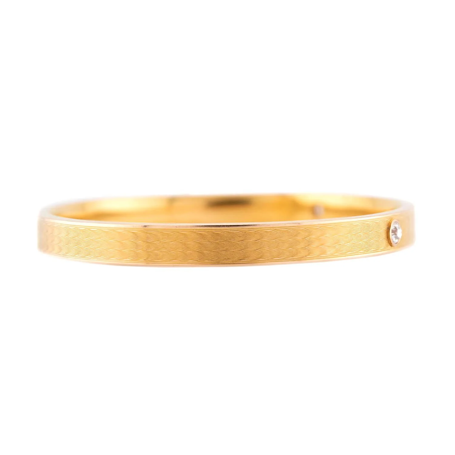 RIKER BROS. Art Nouveau 14k Sapphire & Diamond Bangle - Image 2