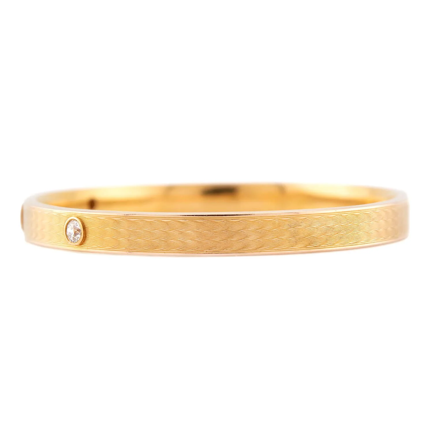 RIKER BROS. Art Nouveau 14k Sapphire & Diamond Bangle - Image 4