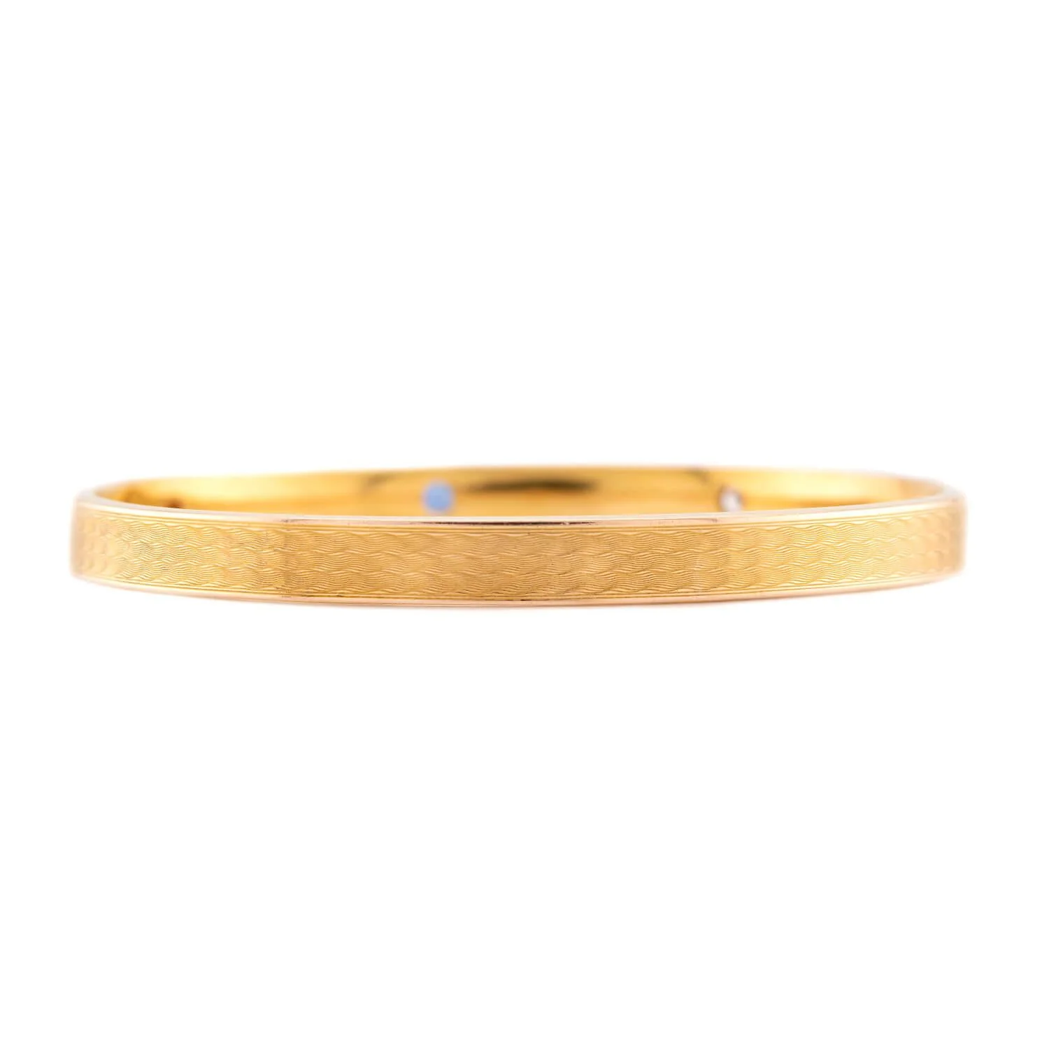 RIKER BROS. Art Nouveau 14k Sapphire & Diamond Bangle - Image 5