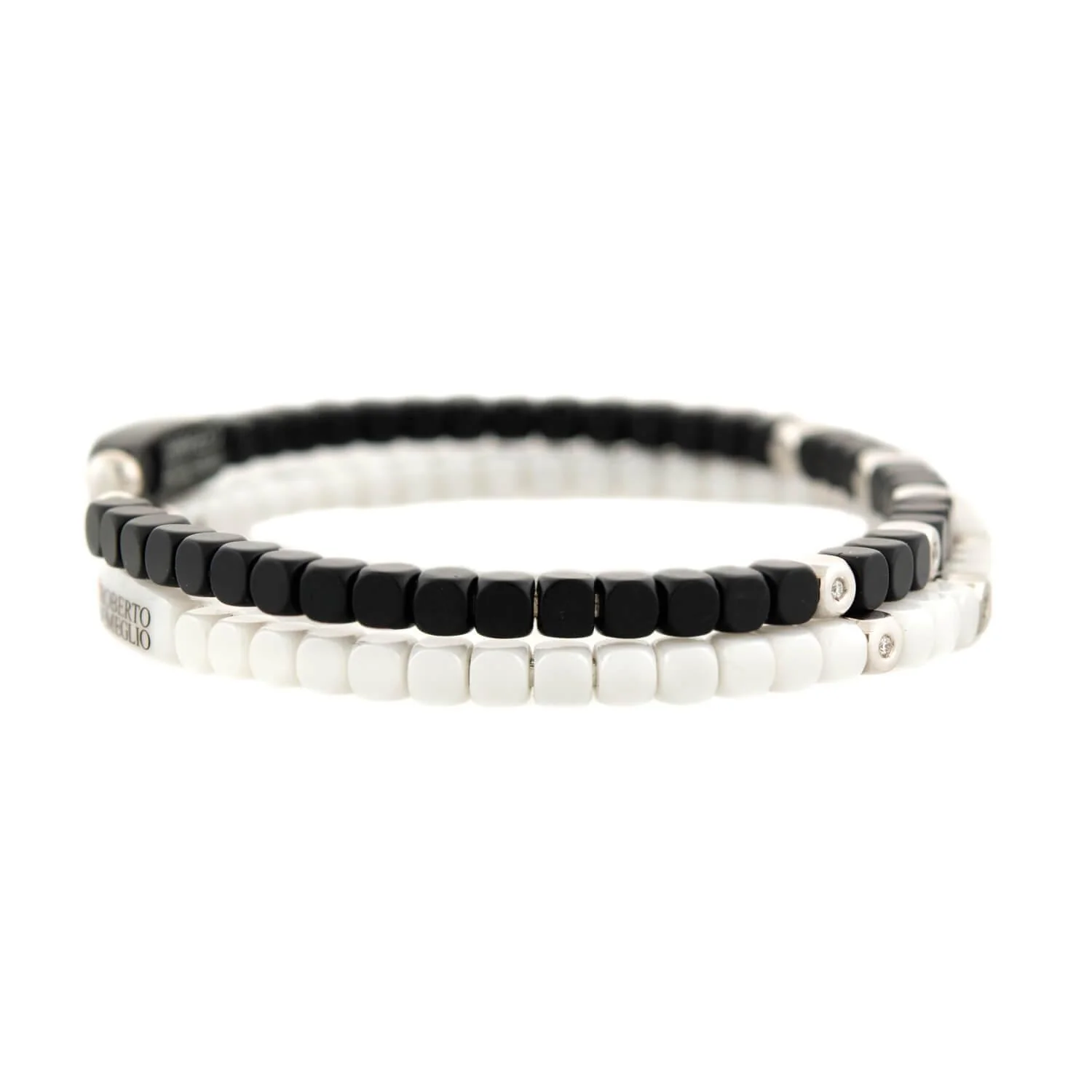 ROBERT DEMEGLIO 18k White Gold Diamond and Ceramic Two Bracelet Set - Image 4