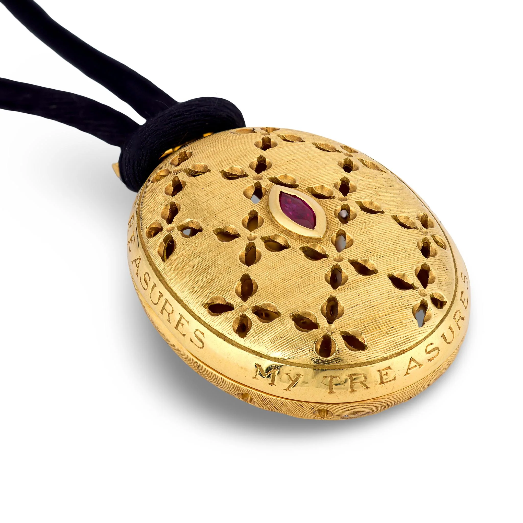 ROBERTO COIN 18k Ruby & Diamond Locket Pendant Necklace - Image 4