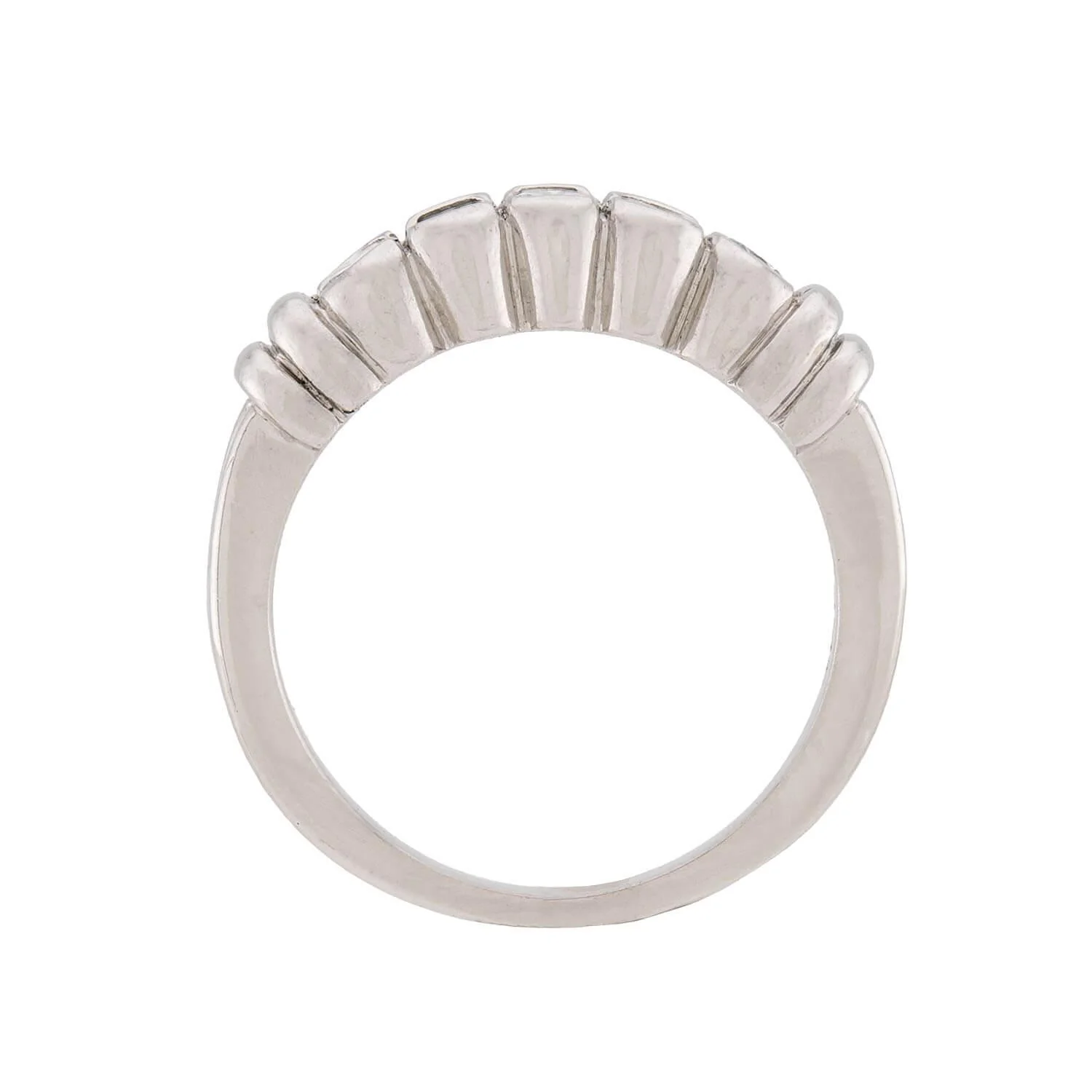 SCOTT K Estate Platinum Diamond Five Stone Ring - Image 4