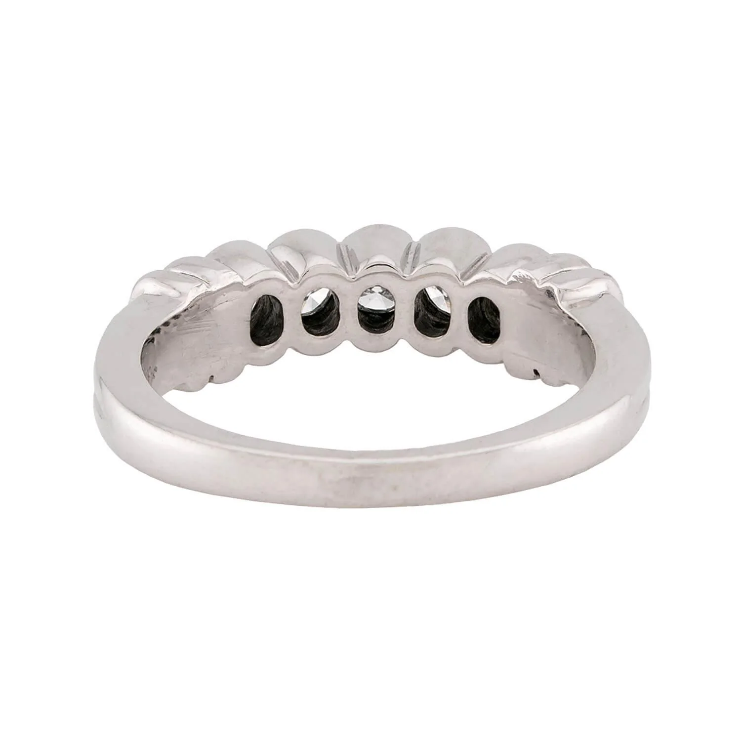 SCOTT K Estate Platinum Diamond Five Stone Ring - Image 5