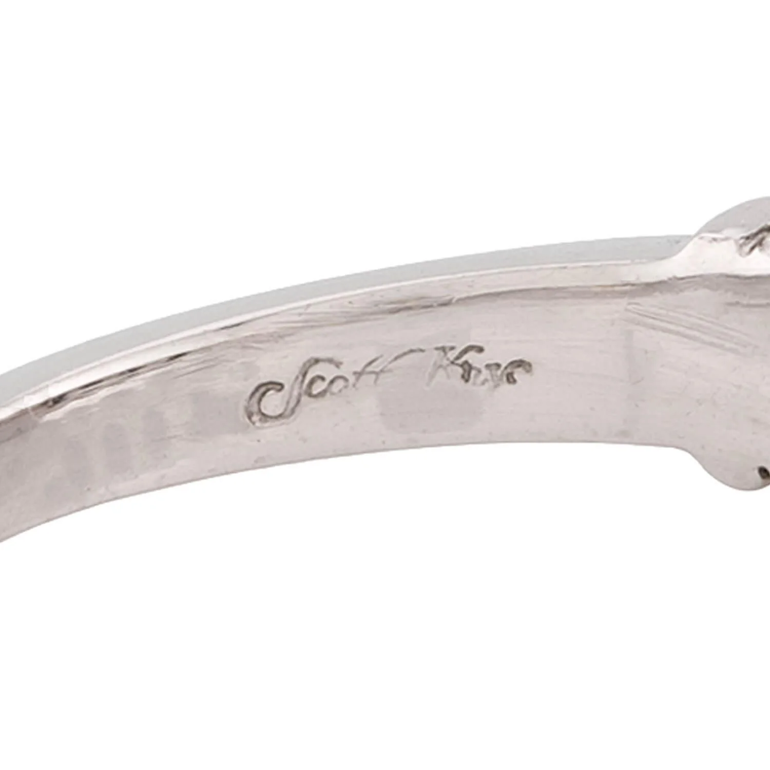 SCOTT K Estate Platinum Diamond Five Stone Ring - Image 6