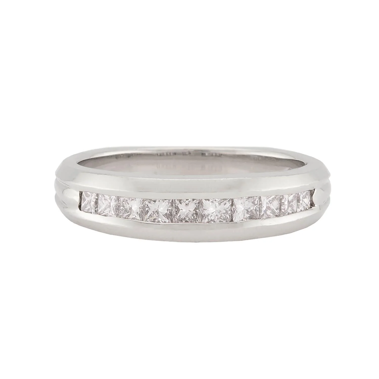 SCOTT K Estate Platinum .55ctw Diamond Half Band - Image 2