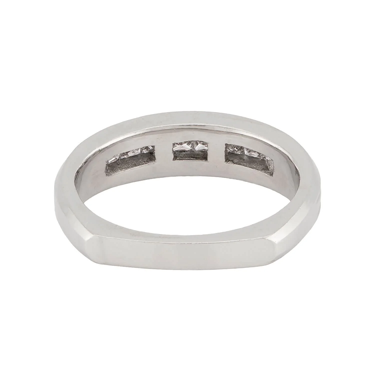 SCOTT K Estate Platinum .55ctw Diamond Half Band - Image 5