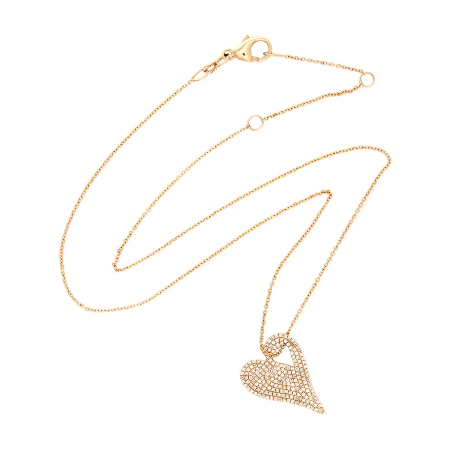SHYNE JEWELERS Estate 14k Diamond Heart Pendant Necklace - Image 2