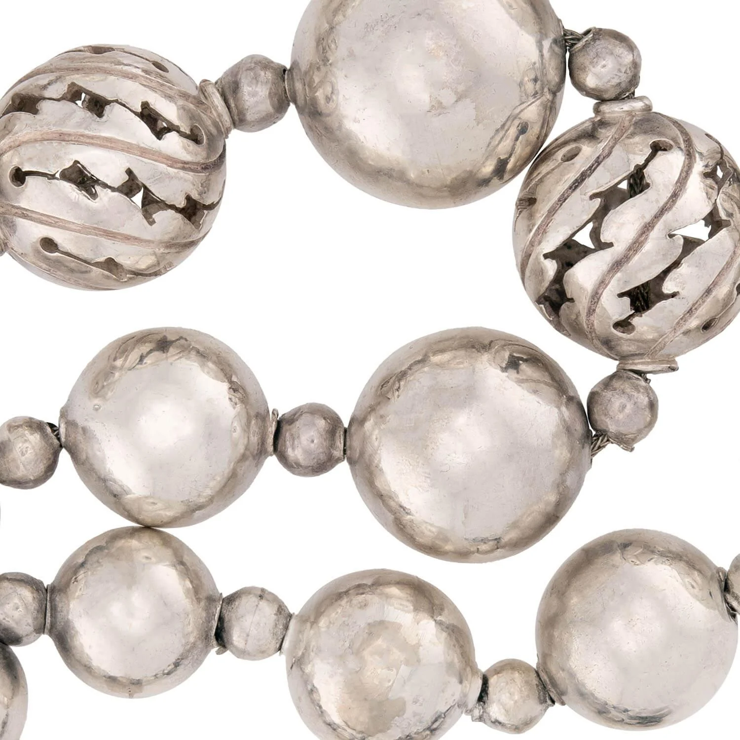 SPRATLING Vintage Mexican Sterling Silver Bead Necklace - Image 3