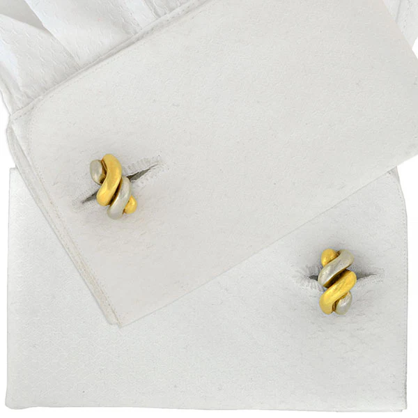 TIFFANY & Co. 18kt Mixed Metals Coiled Cufflinks - Image 7