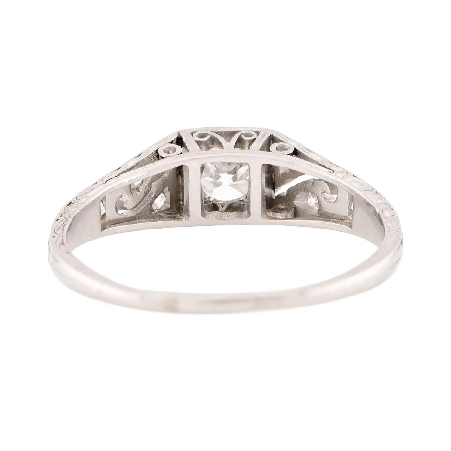 TIFFANY & CO Art Deco Platinum Diamond Ring - Image 5