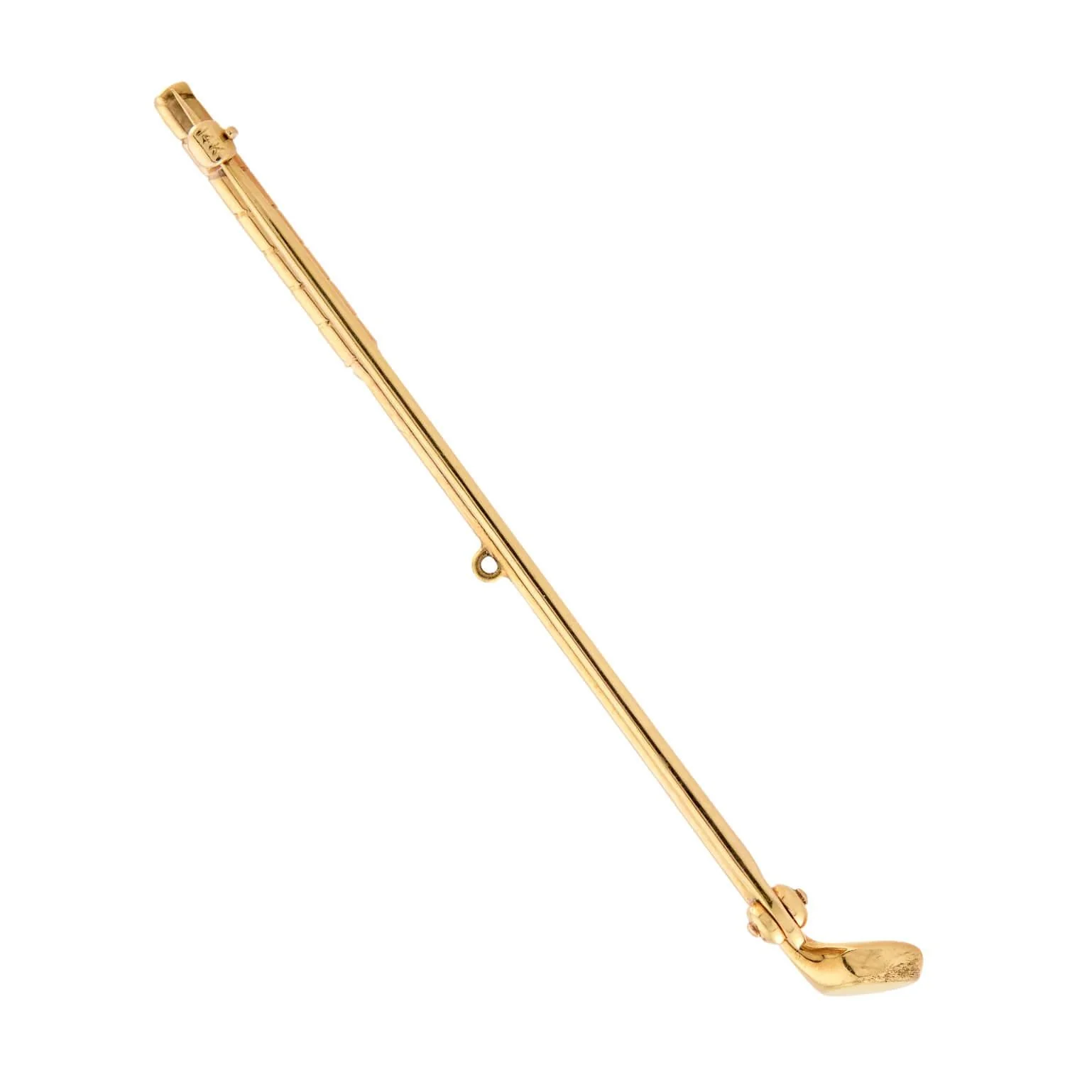 TIFFANY & CO. Edwardian 14K Pearl Golf Club Bar Pin - Image 3