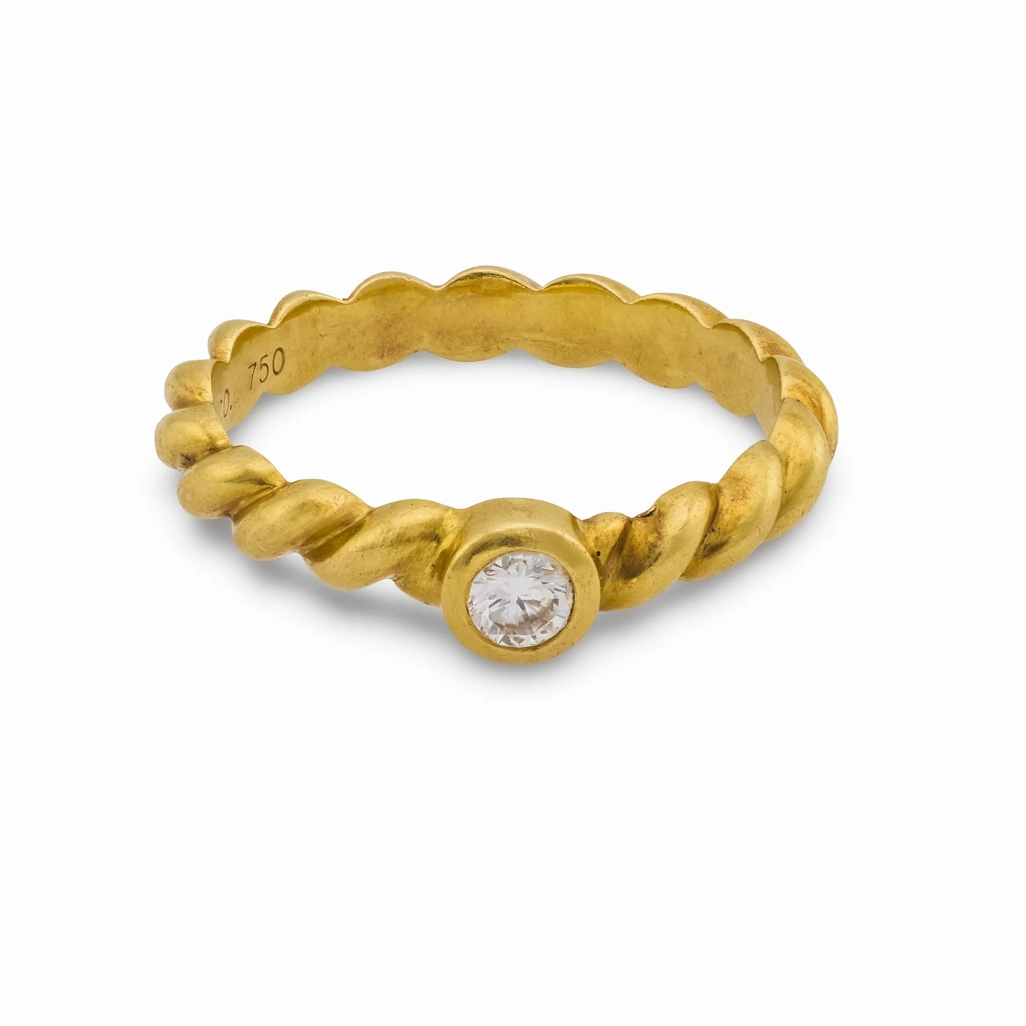 TIFFANY & CO. Estate 18k Diamond Ring - Image 2