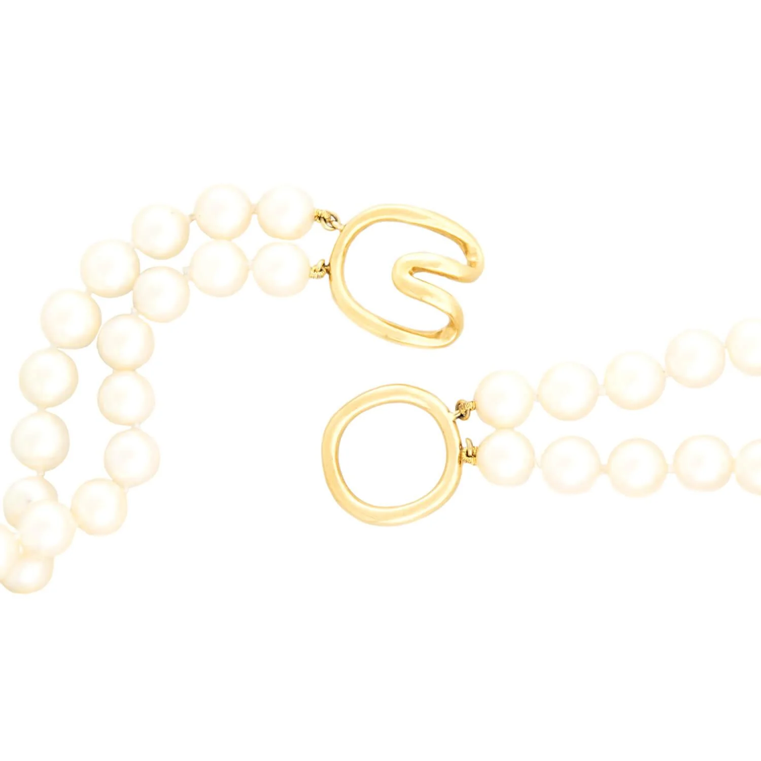 TIFFANY & CO. Estate 18k Pearl Necklace Double Strand - Image 3