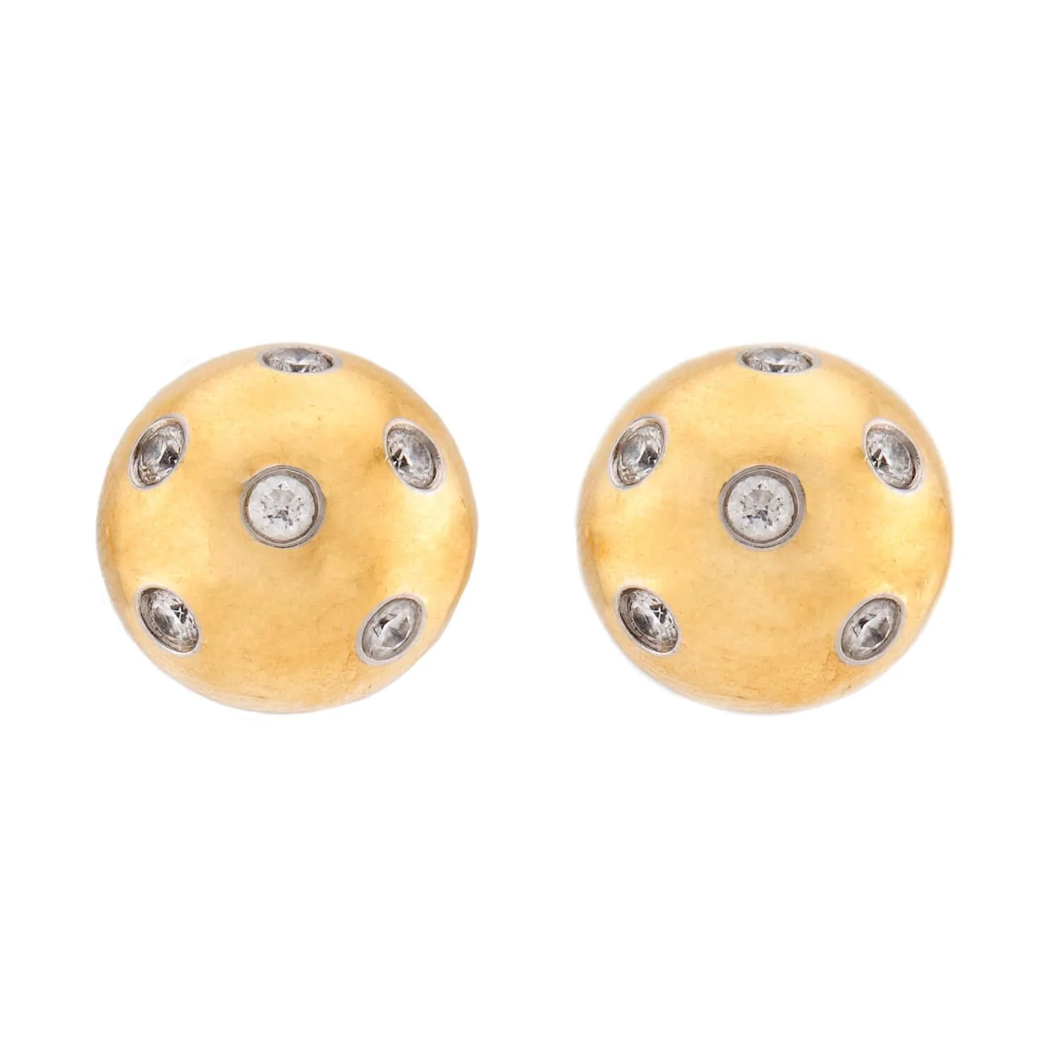 TIFFANY & CO. Estate 18k/Platinum Diamond "Etoile" Earrings