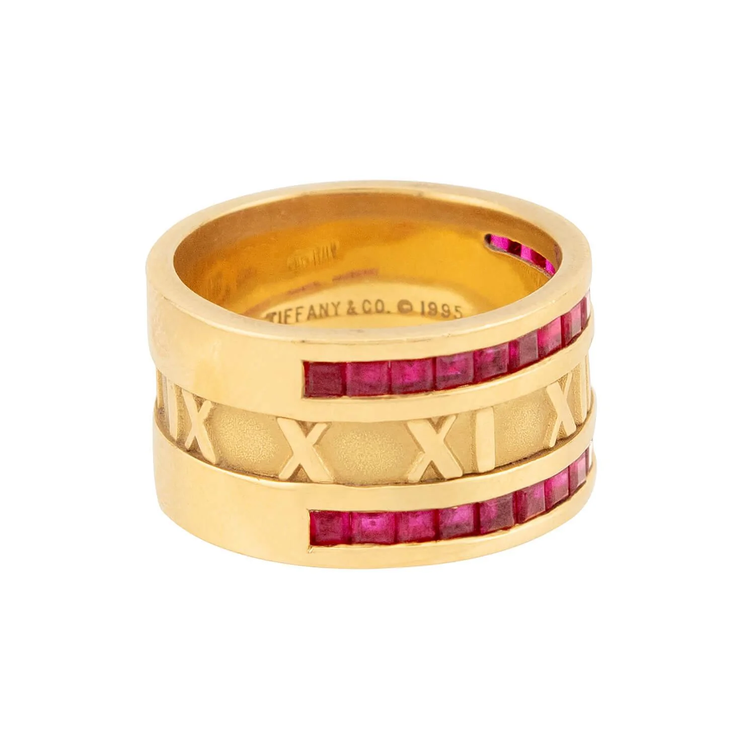 TIFFANY & CO. Estate 18k Ruby Atlas Ring - Image 2