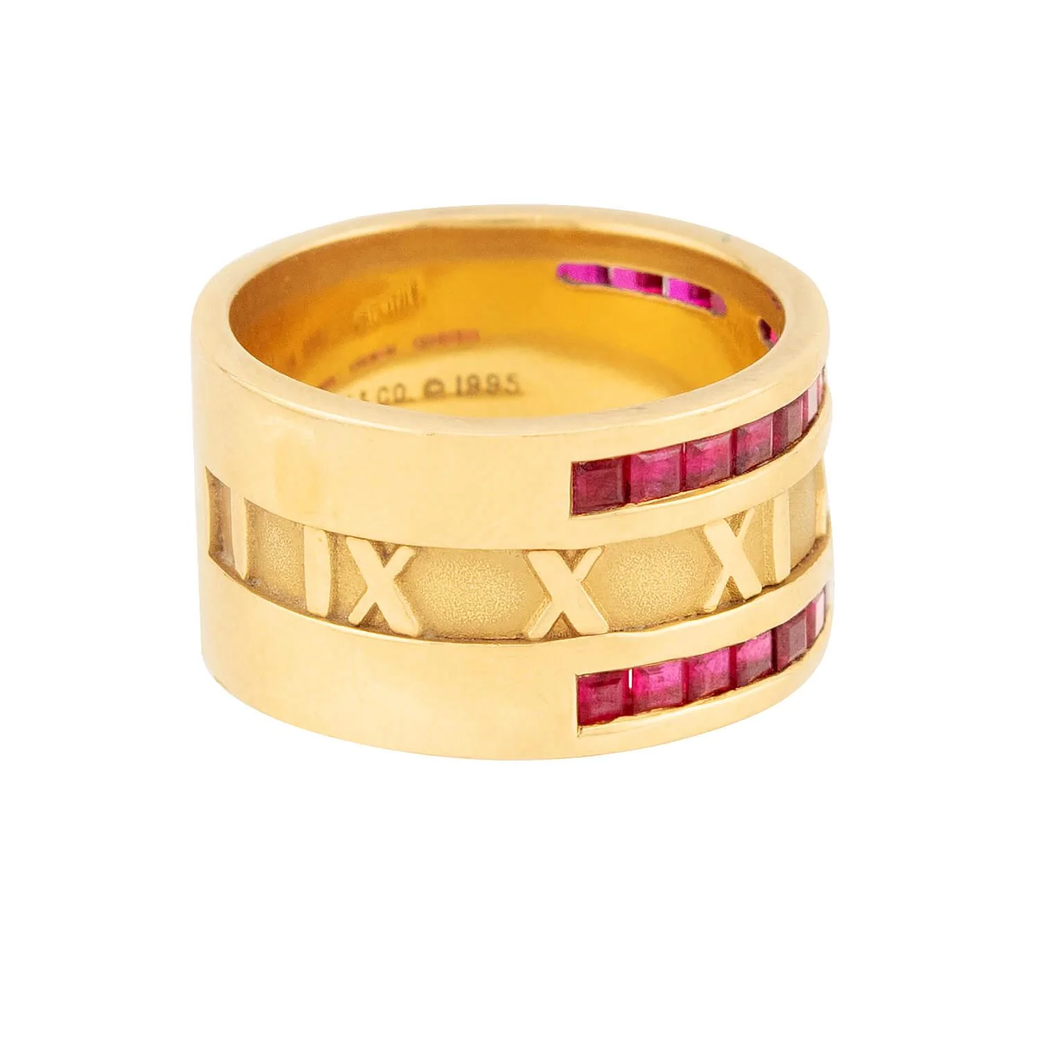 TIFFANY & CO. Estate 18k Ruby Atlas Ring - Image 3