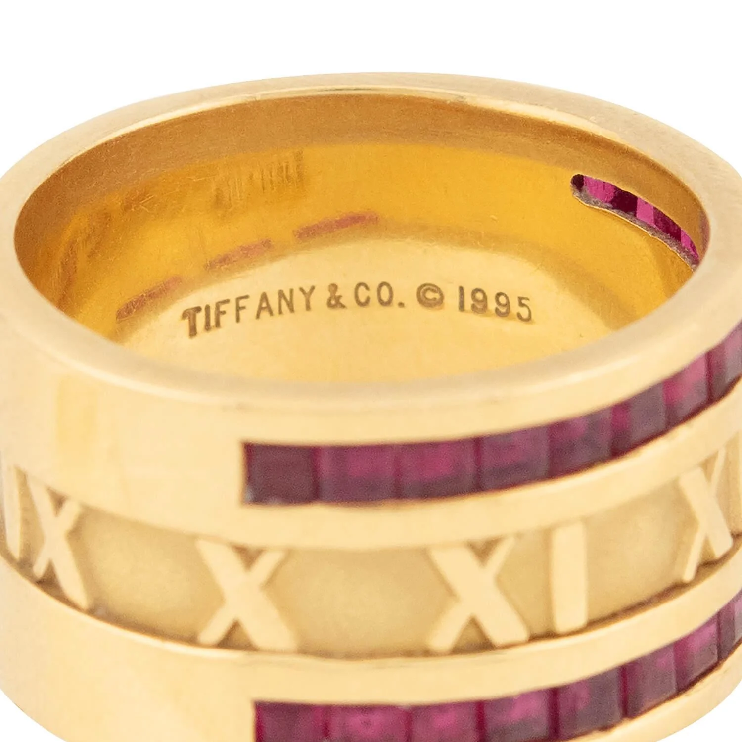 TIFFANY & CO. Estate 18k Ruby Atlas Ring - Image 7
