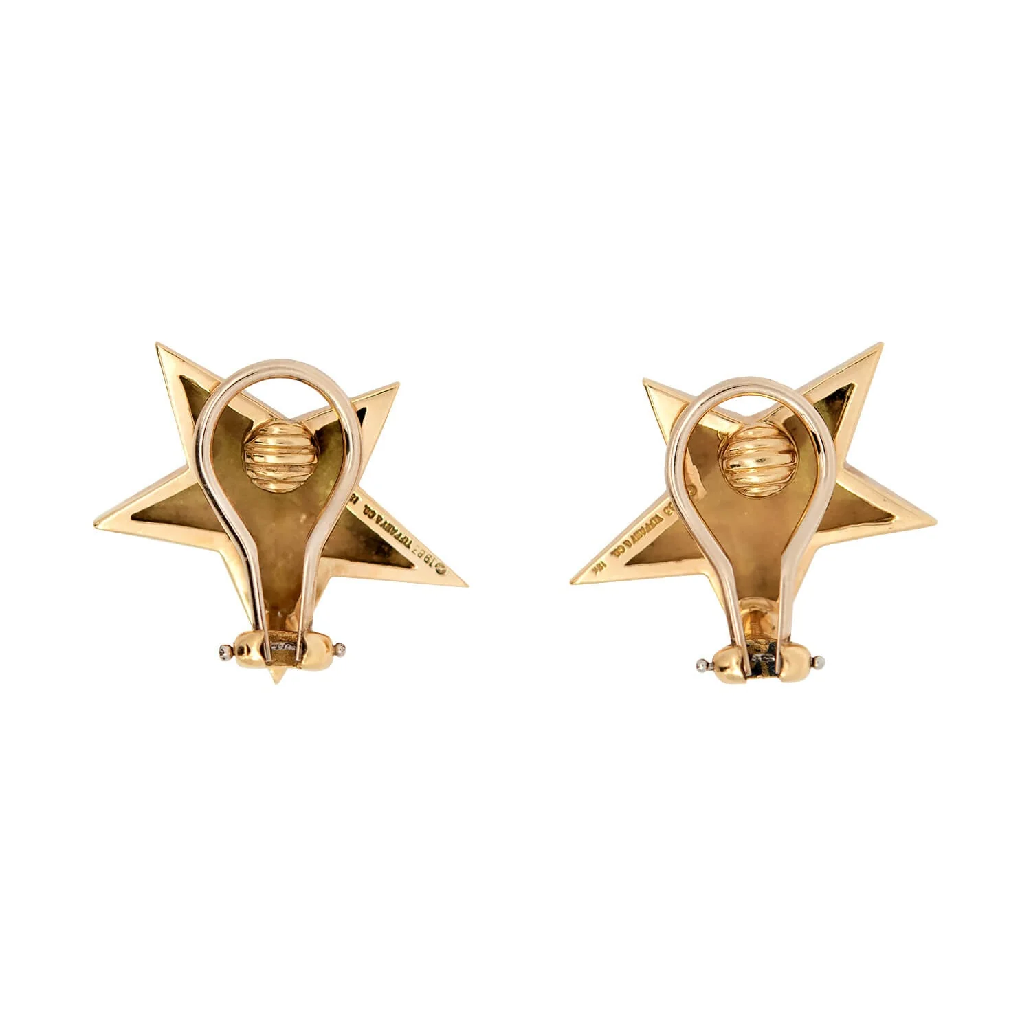 TIFFANY & CO. Estate 18k Star Clip-On Earrings - Image 3