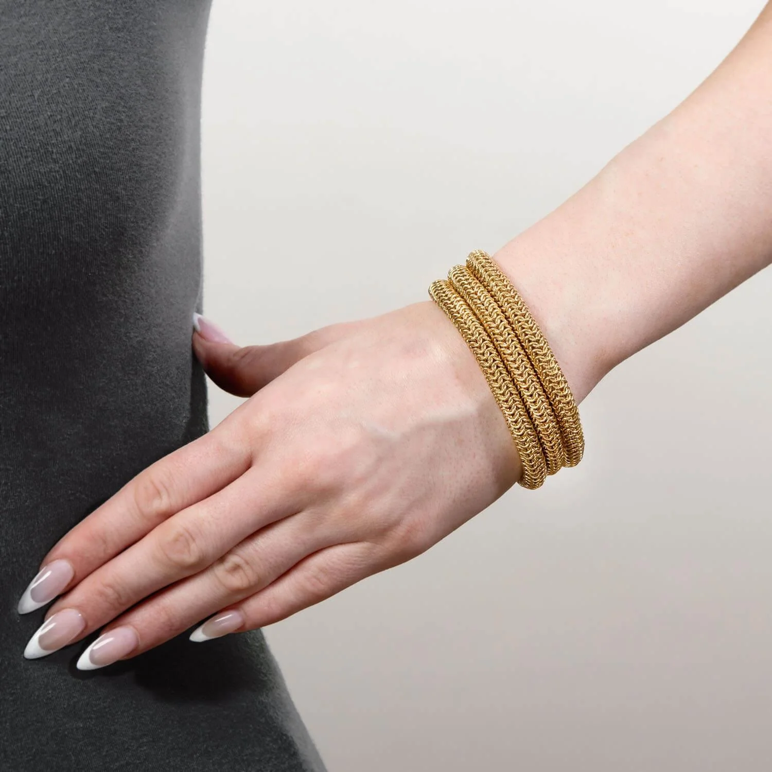 TIFFANY & CO. Estate 18k Three-Strand Bracelet 90 DWT - Image 6