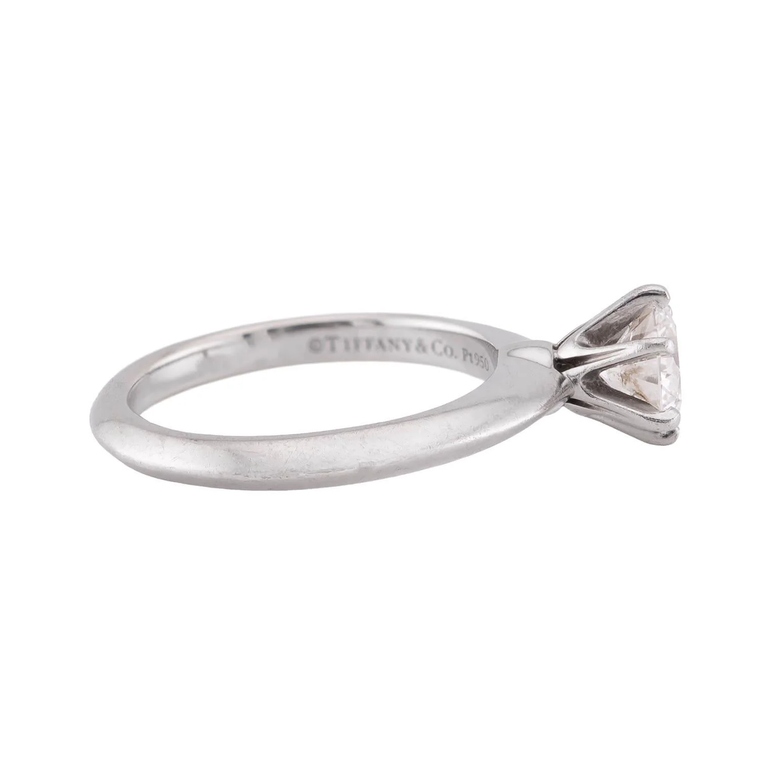 TIFFANY & CO. Estate Platinum Diamond Engagement Ring .60ct - Image 3