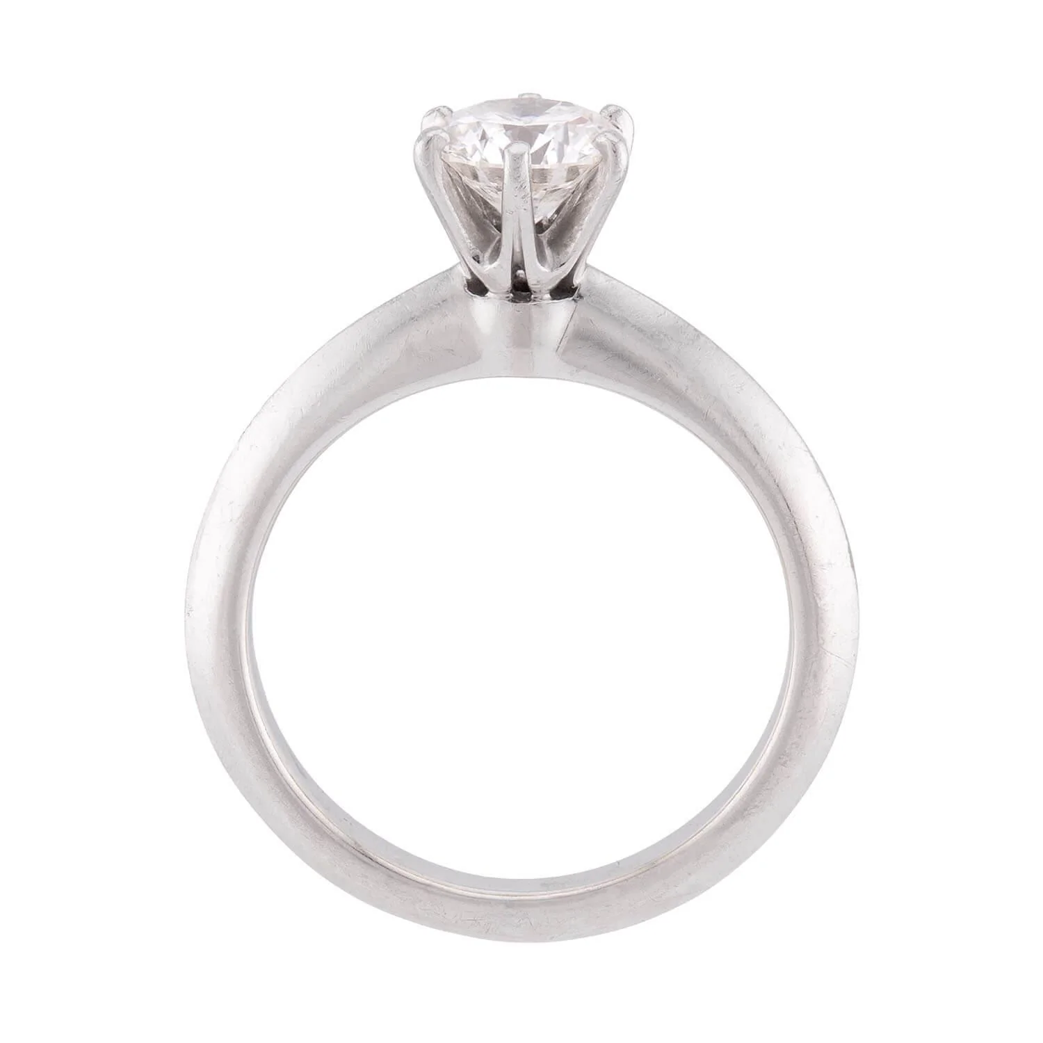 TIFFANY & CO. Estate Platinum Diamond Engagement Ring .60ct - Image 4