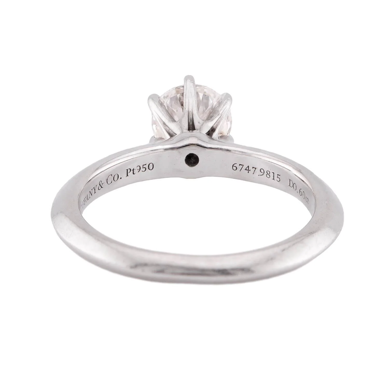TIFFANY & CO. Estate Platinum Diamond Engagement Ring .60ct - Image 5