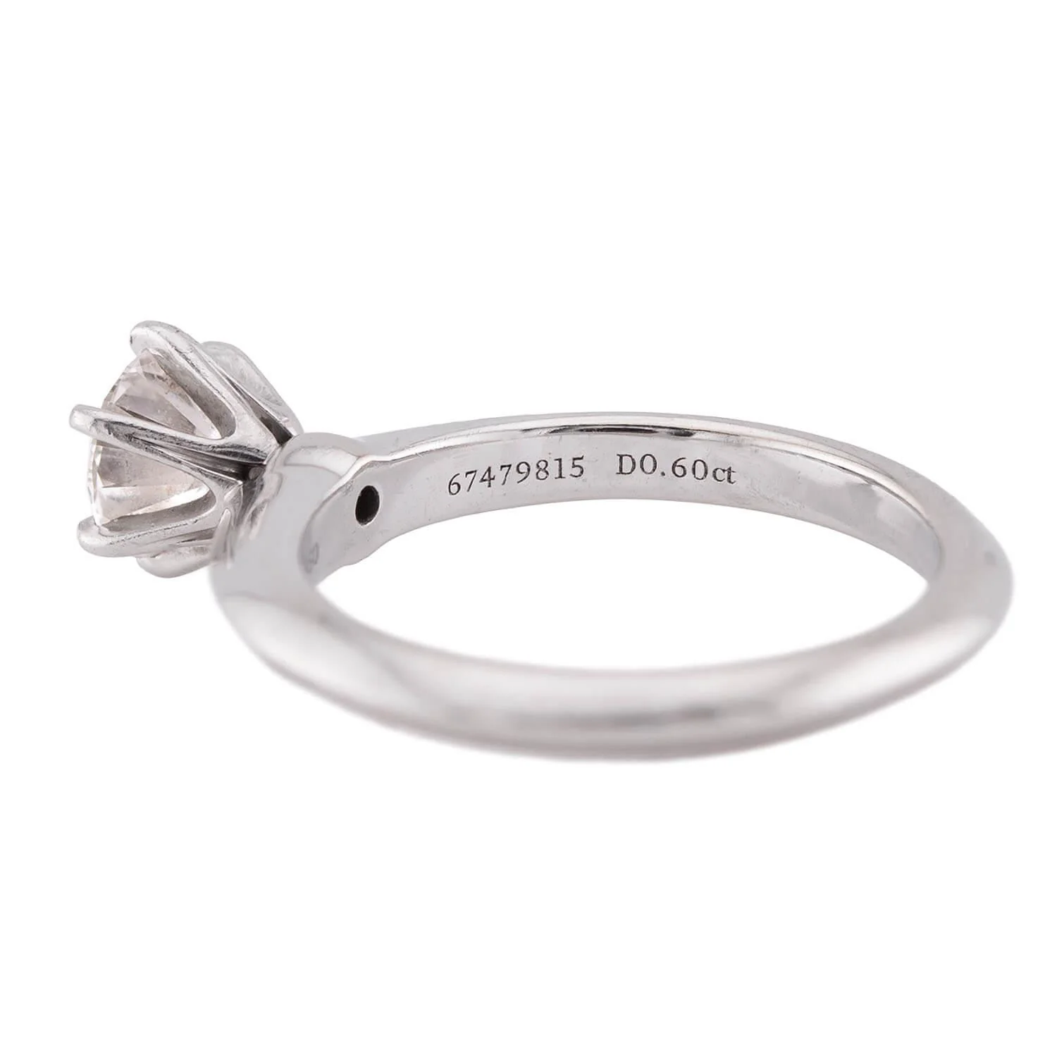 TIFFANY & CO. Estate Platinum Diamond Engagement Ring .60ct - Image 6