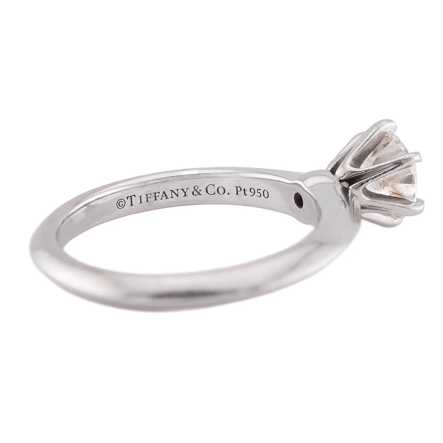 TIFFANY & CO. Estate Platinum Diamond Engagement Ring .60ct - Image 7