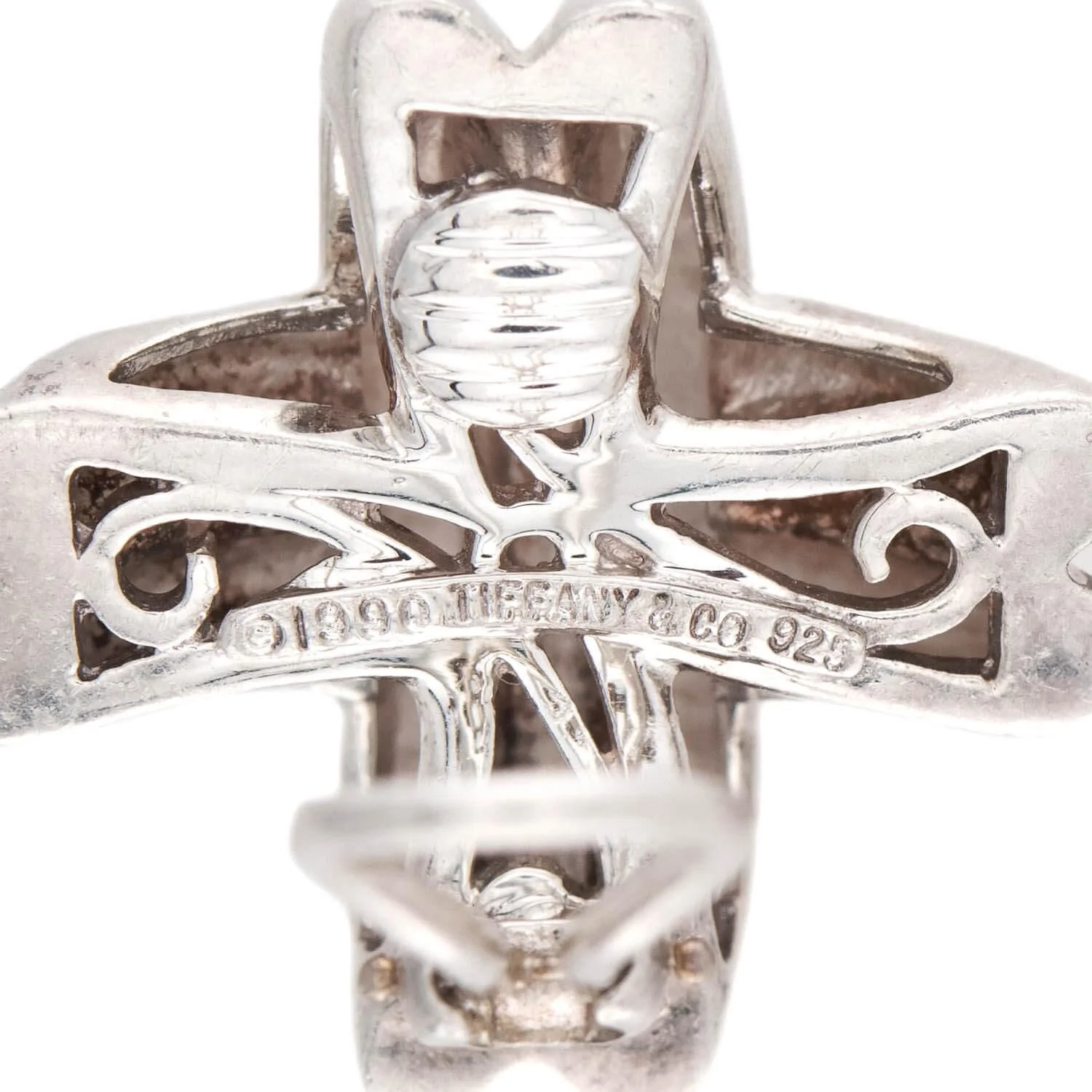 TIFFANY & CO. Estate Sterling Silver Knot Motif Earrings - Image 4