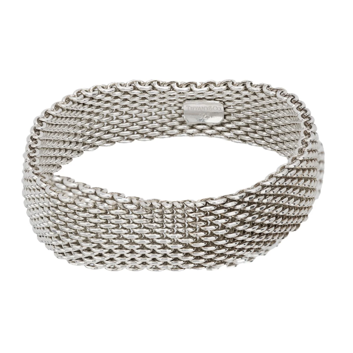 TIFFANY & CO. Estate Sterling Silver Mesh Bracelet - Image 2