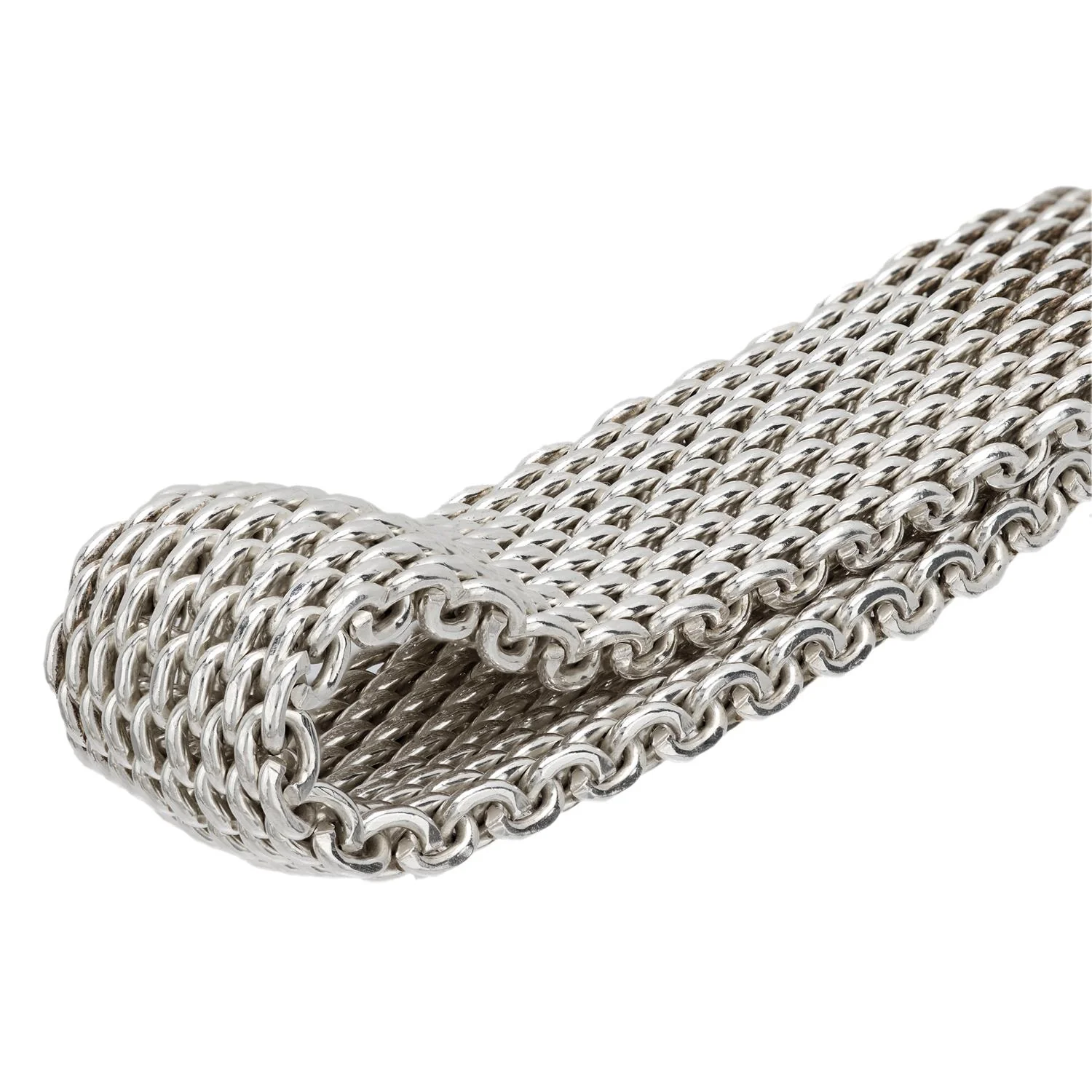 TIFFANY & CO. Estate Sterling Silver Mesh Bracelet - Image 3