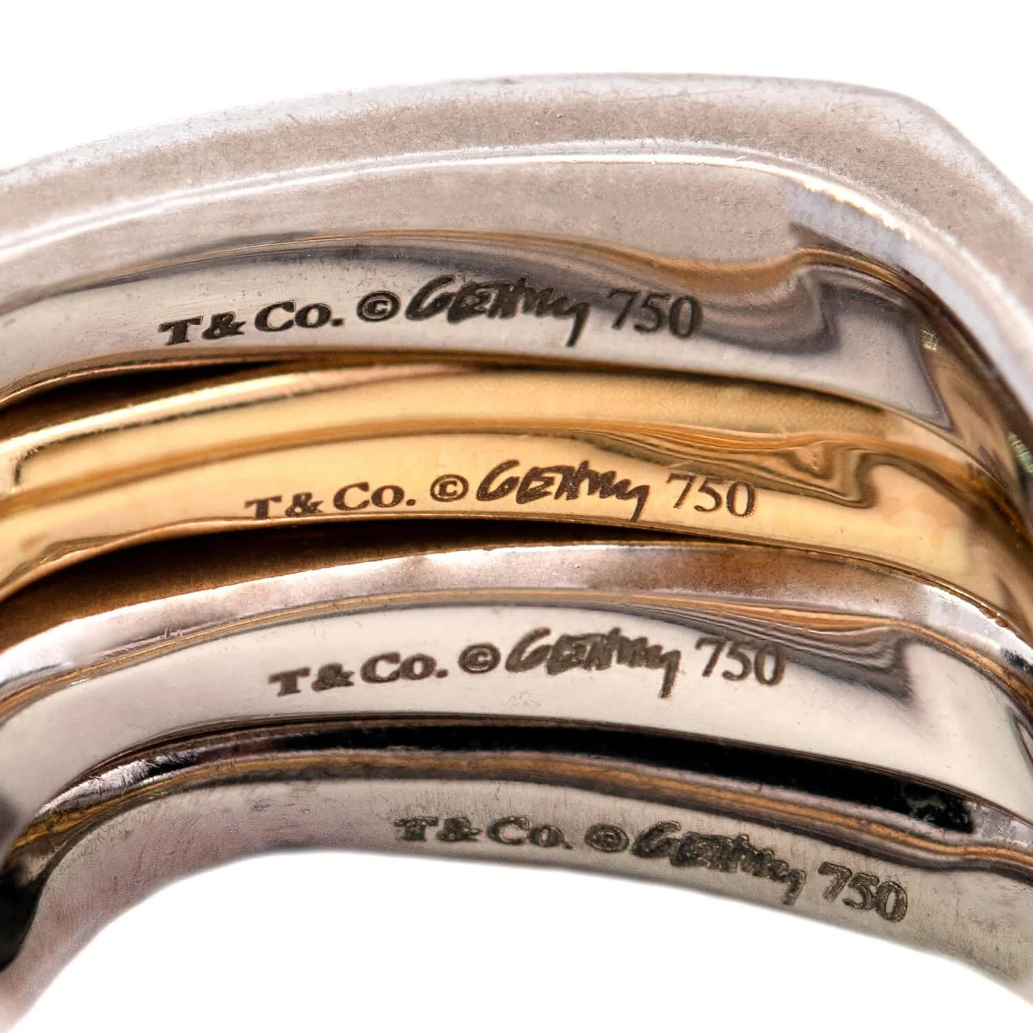 FRANK GEHRY for TIFFANY & CO. Estate 18k Diamond Torque Ring Set - Image 7